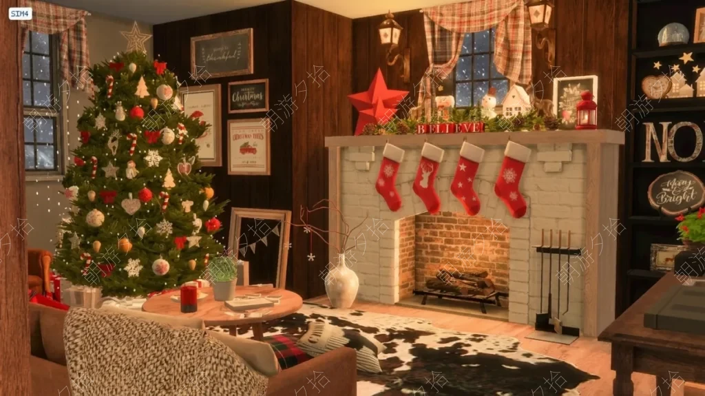 图片[5]-红色圣诞夜-Christmas Cottage - 房屋地段 - 模拟人生4 The Sims 4 - 朝游夕拾