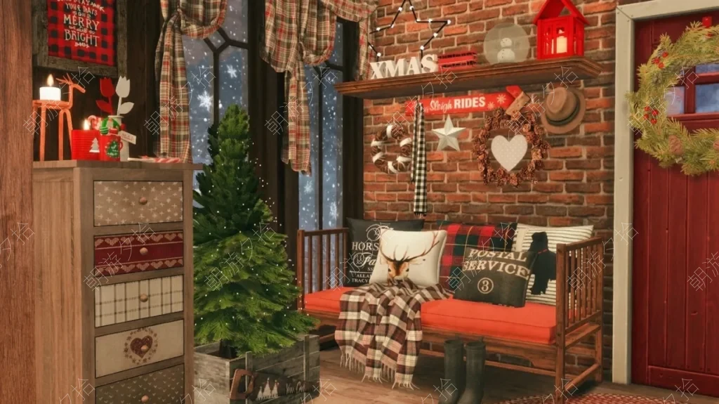 图片[6]-红色圣诞夜-Christmas Cottage - 房屋地段 - 模拟人生4 The Sims 4 - 朝游夕拾